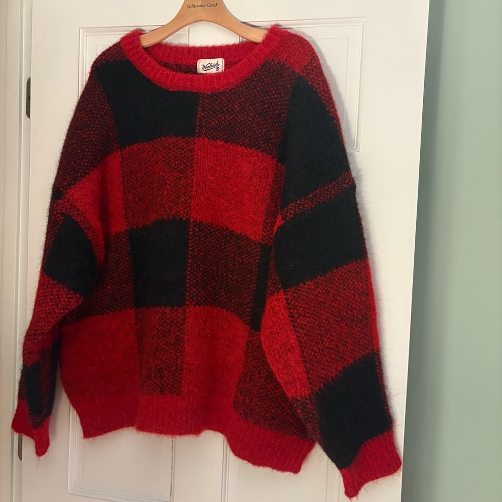 Woolrich Bold Red and Black Plaid Sweater - Picture 5 of 8